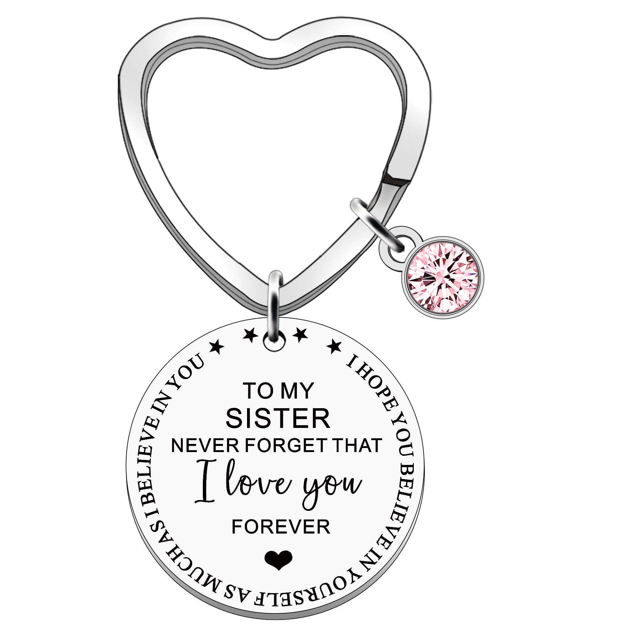 FMCC Sister Gifts from Sister Keyring Gifts for Sister Birthday Christmas Graduation Presents(Never Forget I Love You Forever)