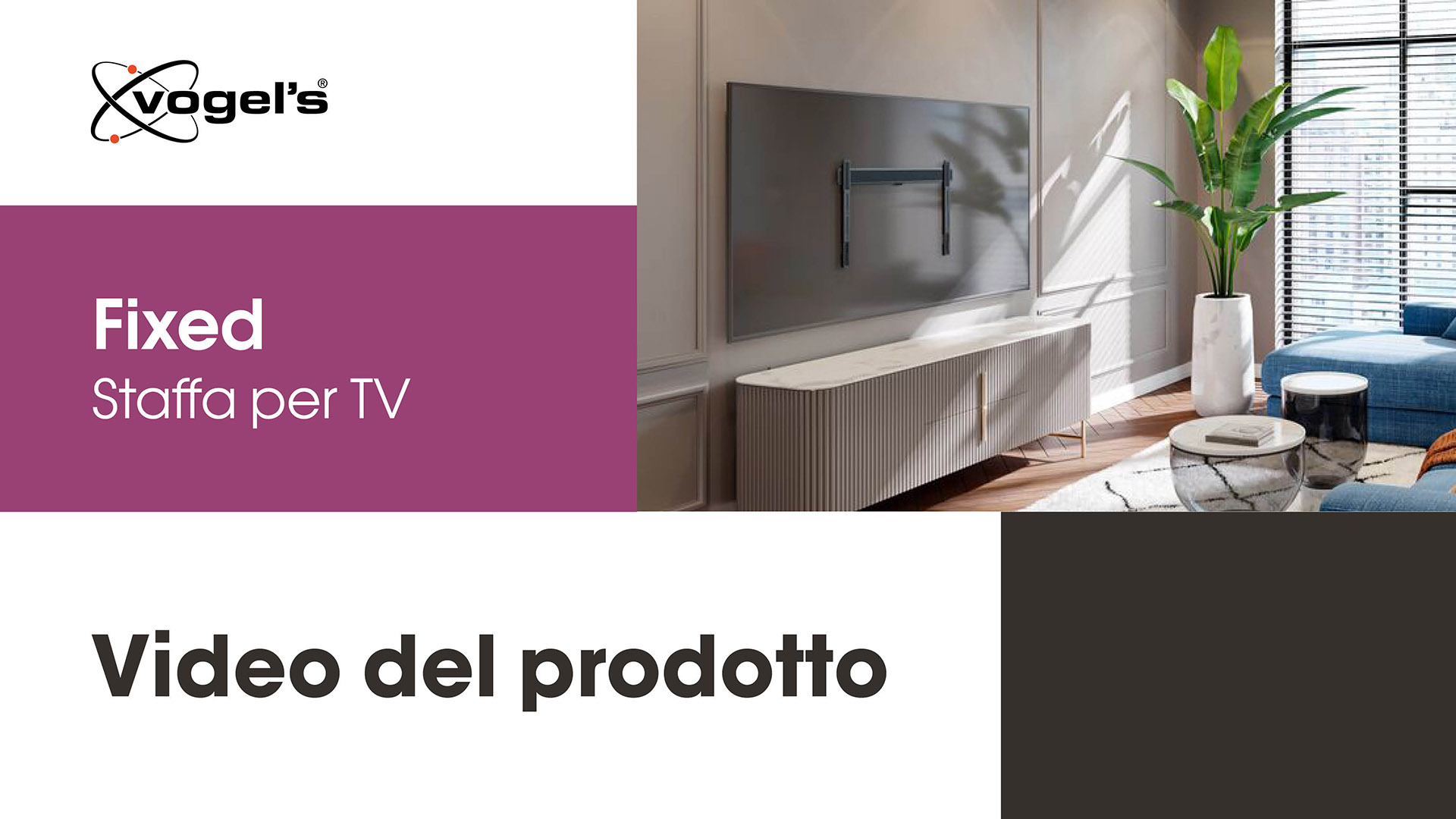 Vogel's TVM 5407 Supporto TV A Parete Ultra Piatto| Per TV 32-77", Max 75kg, VESA 400x400, Distanza 1,5cm, Auto-ClickLoc