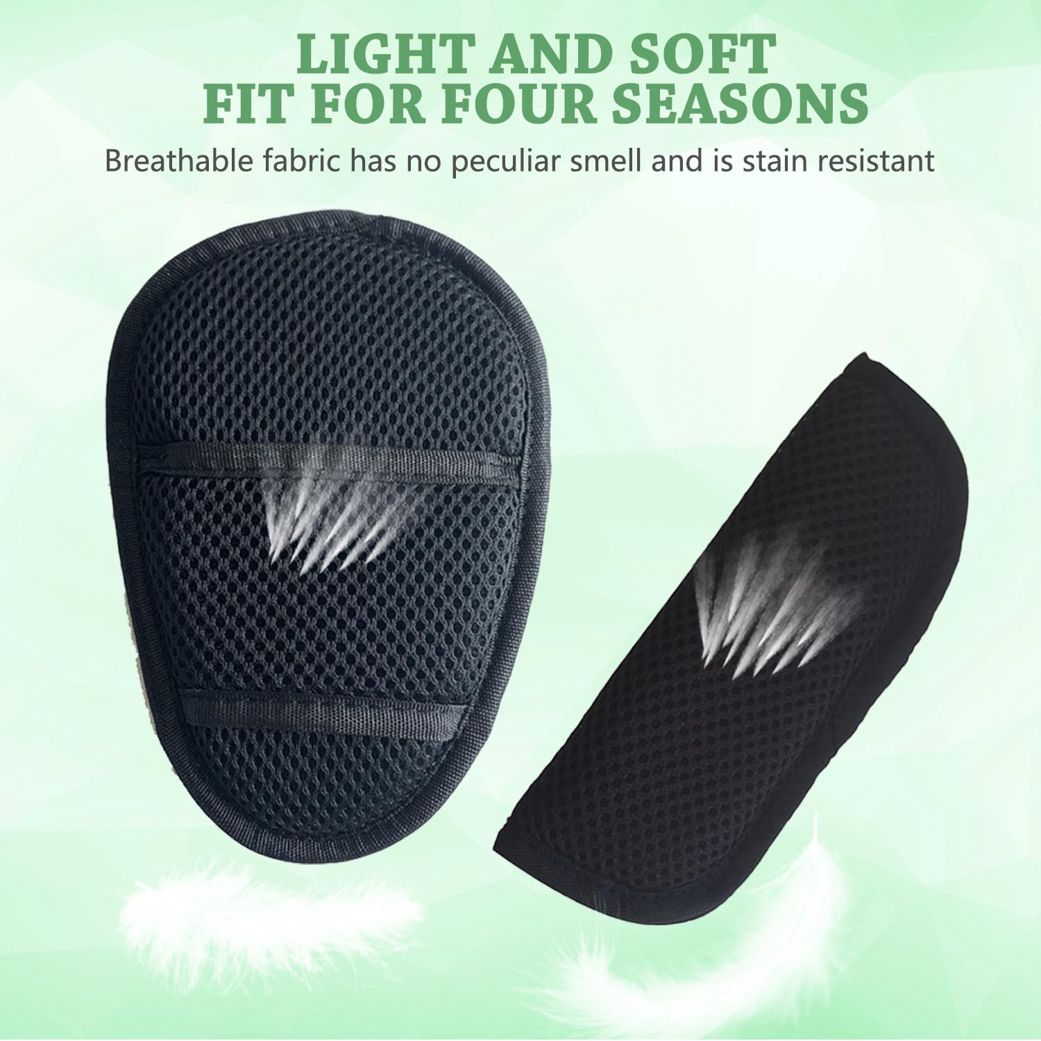 3 Pezzi Copri Cintura Di Sicurezza Per Bambini - Imbottiture Morbide Per Auto E Passeggino, Nero