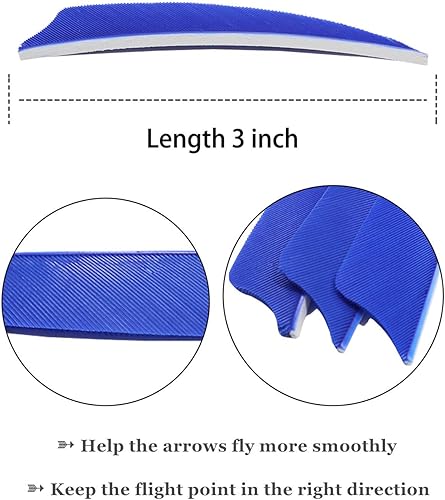 Miniatura 33 de Arrows - Plumas reales de 3 pulgadas con corte de escudo para cañas de tiro de caza DIY (paquete de 36)