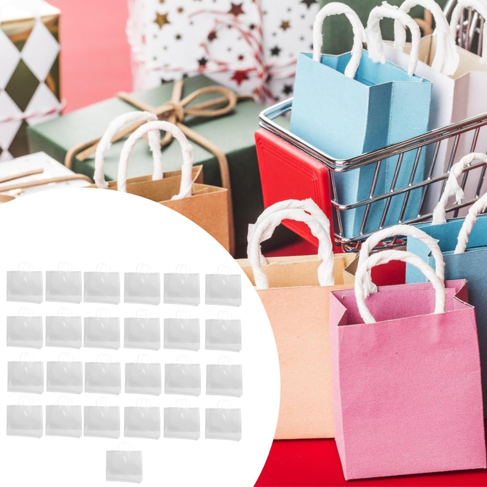 Colcolo 25 sachets cadeaux transparents pour bonbons, décorations, accessoires fête pour anniversaire, 40cm