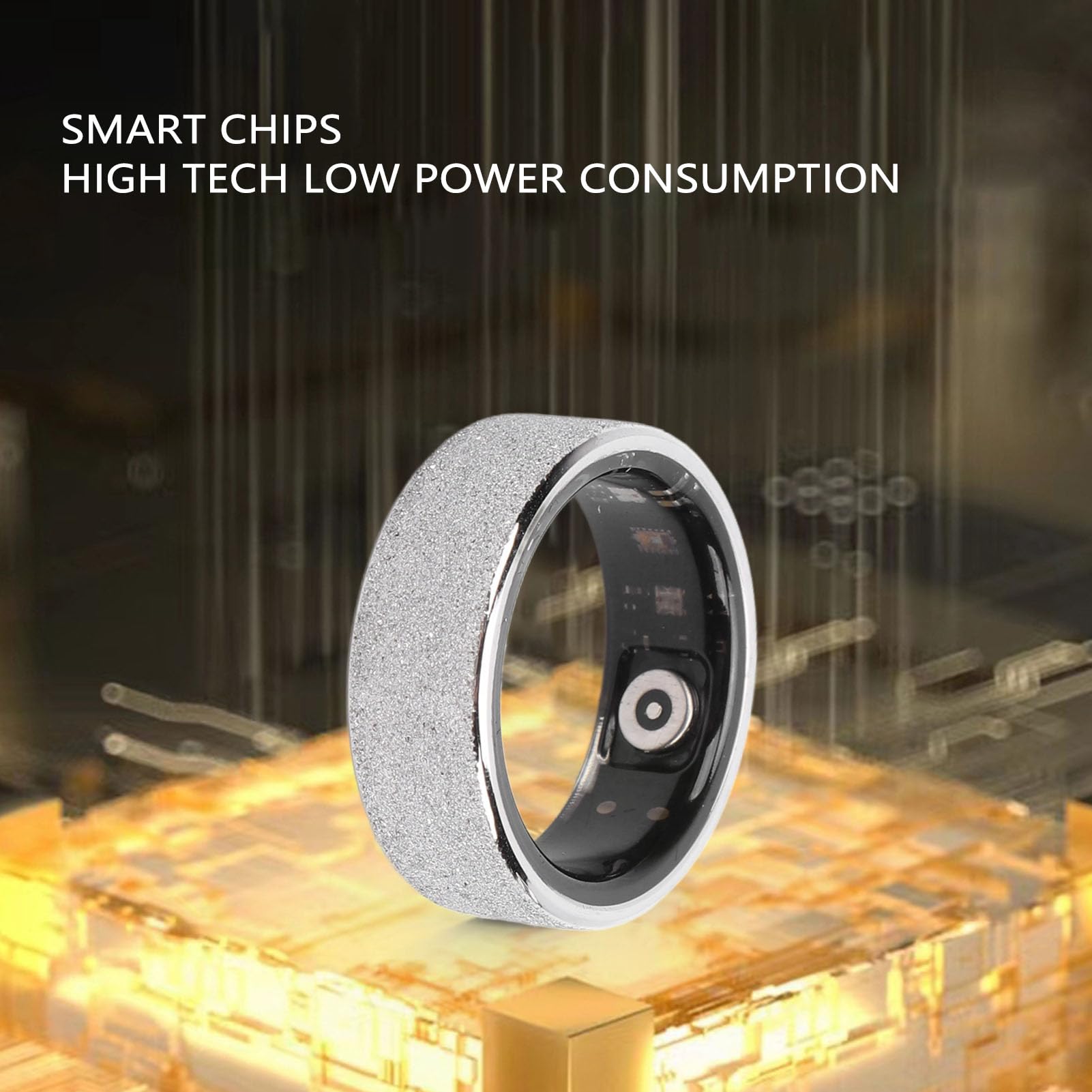 ciciglow Smart Ring Fitness Tracker per Uomo e Donna, IP68 Impermeabile, Ricarica Rapida Magnetica, Dispositivo Indossabile Intelligente Salute Anello