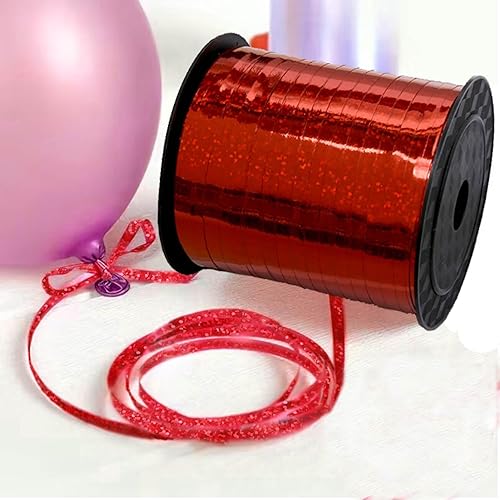 Miniatura 10 de BRZIKWT Cinta rizadora plateada de 500 yardas, hermosa cinta metálica prensada, rollo de cintas de globo, para regalo, arte, flores, globos para el