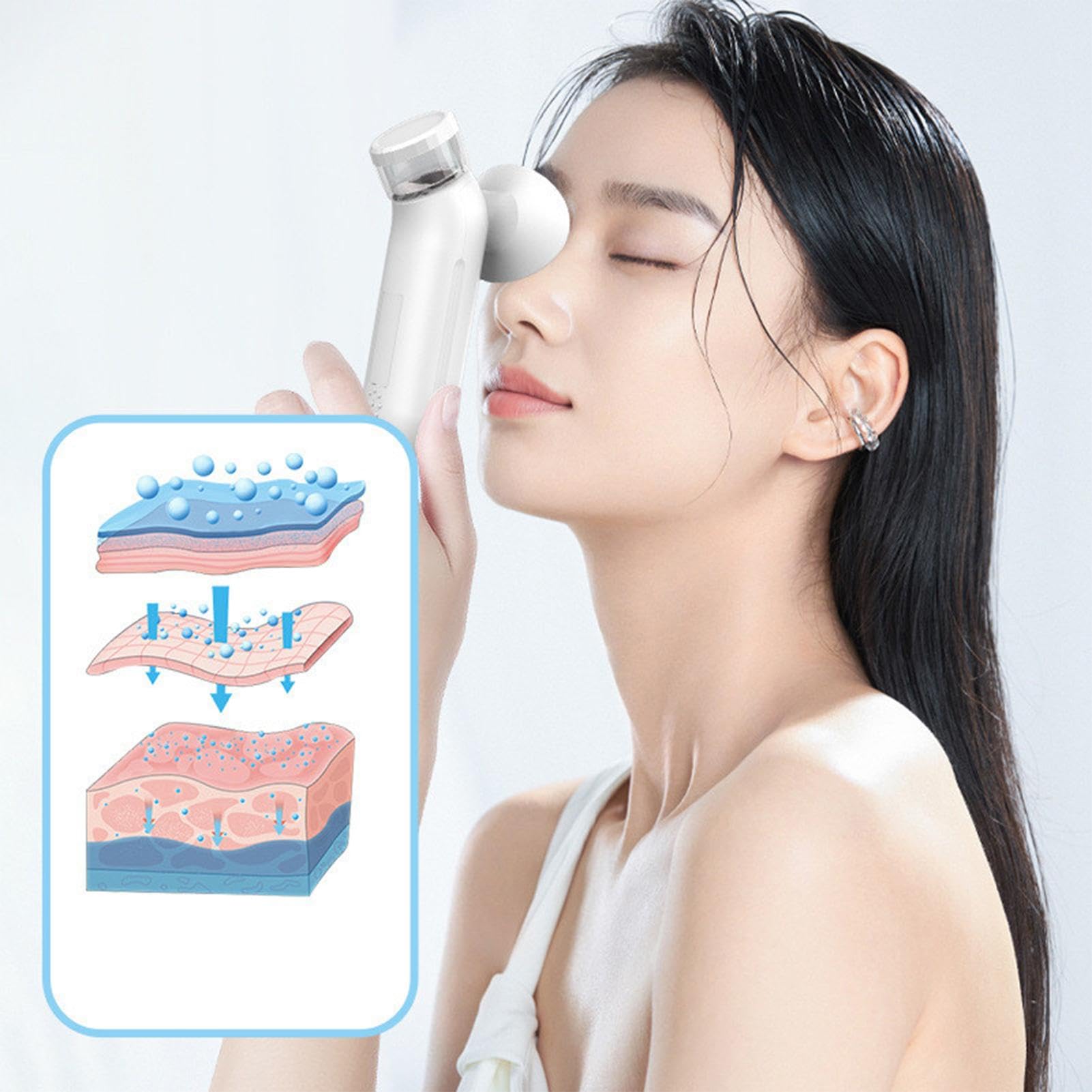 Nano Eye Mist Steam Sprayer, Handheld Rechargeable Eye Drop Mister, Small Eye Drops Steamer with Warm Compress, Steam Therapys wand for Relief Dry Eyes, Eye Treatments