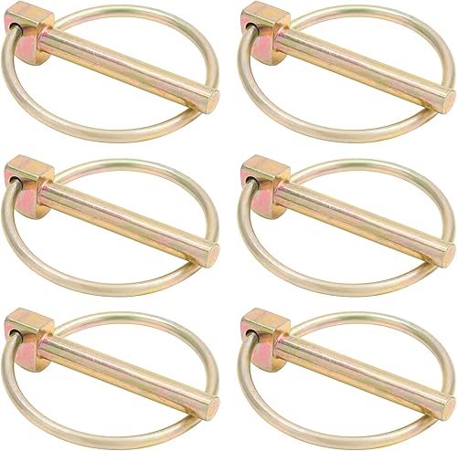 Miniatura 16 de 6 pines de linchamiento resistentes de 3/8 pulgadas con anillo, kit surtido de pasadores redondos para tractores agrícolas, camiones, remolques, 6