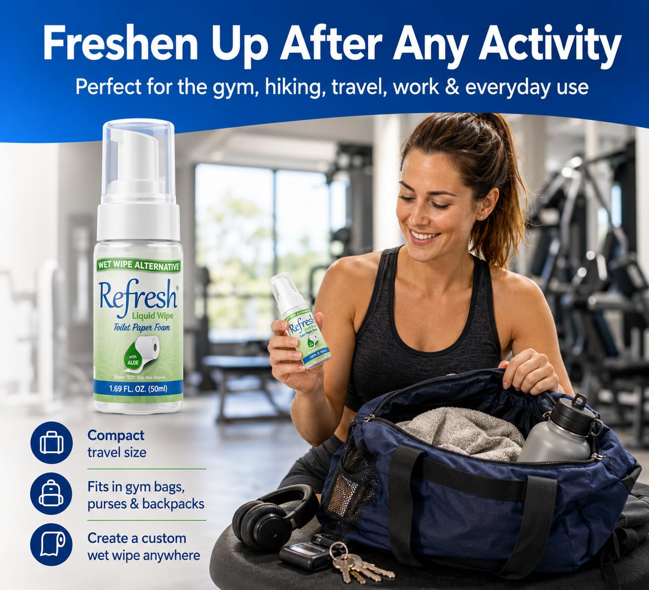 Refresh Liquid Clean - Humectante para papel higiénico, 1-8 Ounce Refill, 1
