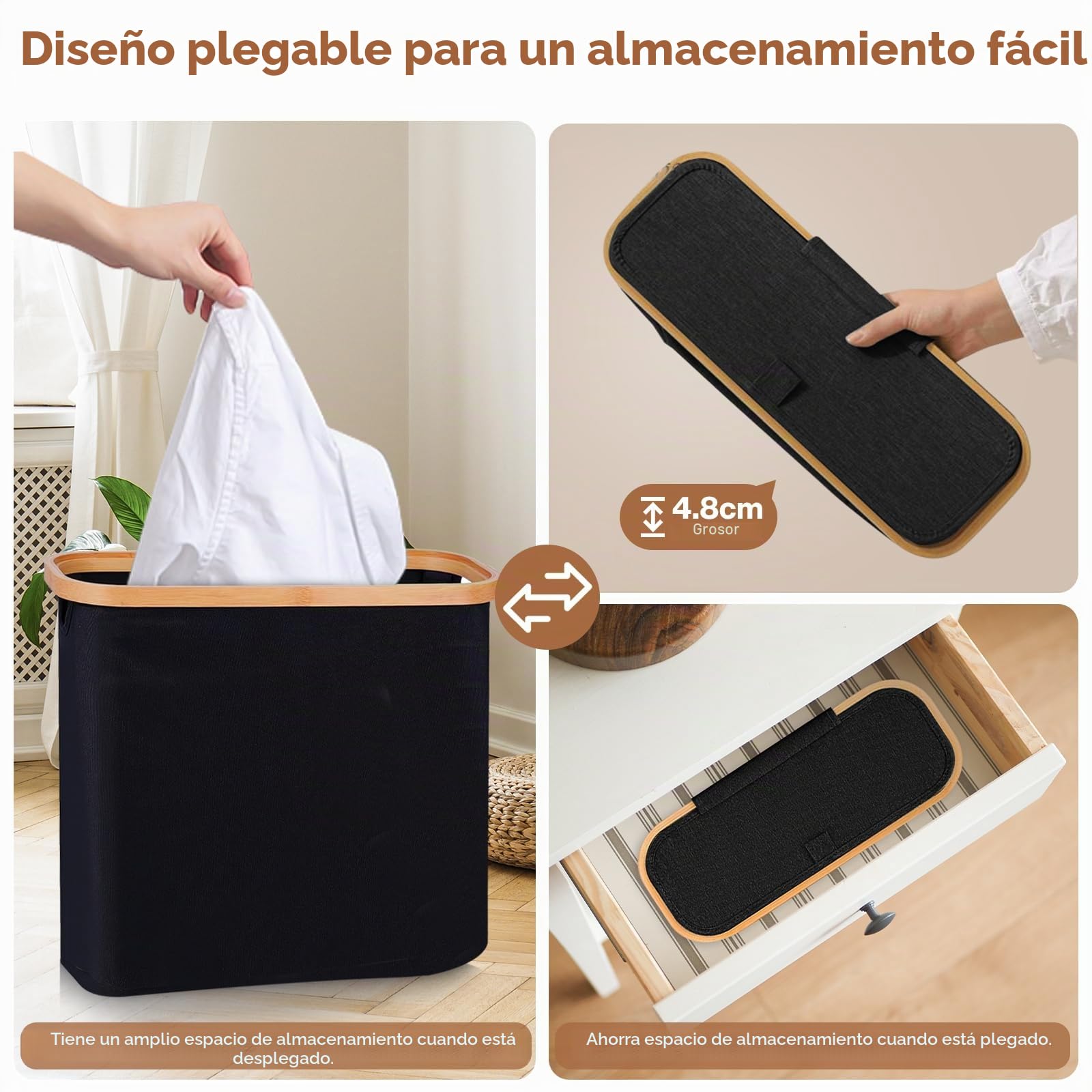 28L Cesta de Almacenamiento de Papel Higiénico de 9~12 Rollos, Organizador de Baño Plegable Impermeable, Almacenaje Papel Higienico para Baño con Tapa para Baño y Hogar (Negro)