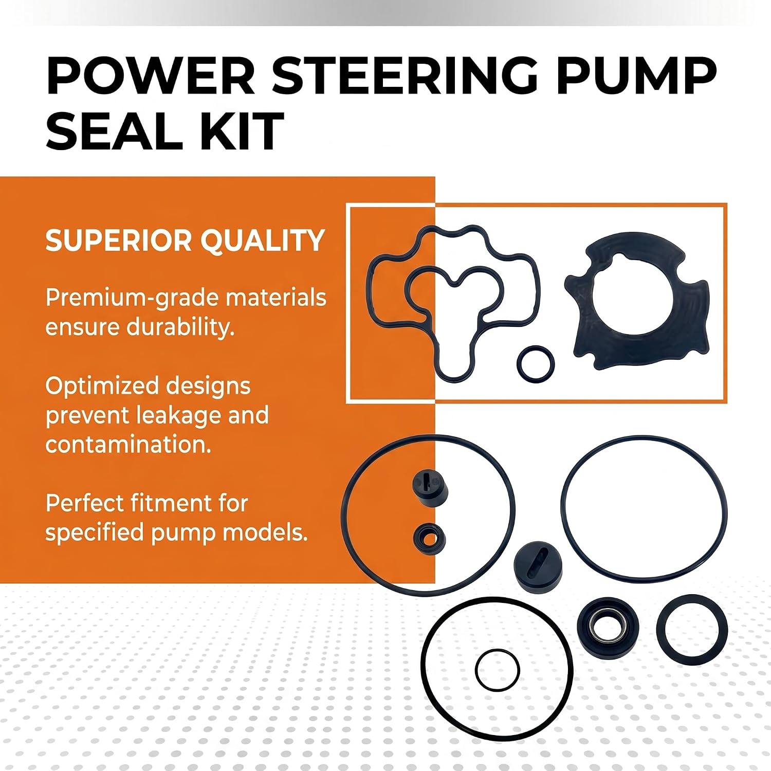 Power Steering Pump Seal Kit Replacement for Dodge Durango 3.6L 2011-2014, O-Ring & Rubber Sealing Kit