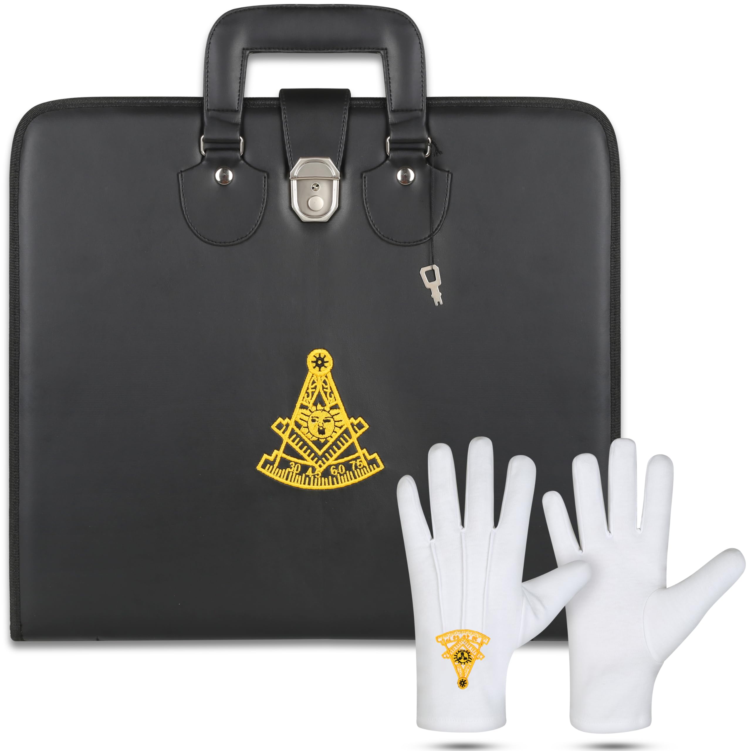PAST MASTER BLUE LODGE APRON CASE - BLACK IMITATION LEATHER MM, WM, PROVINCIAL-image-12