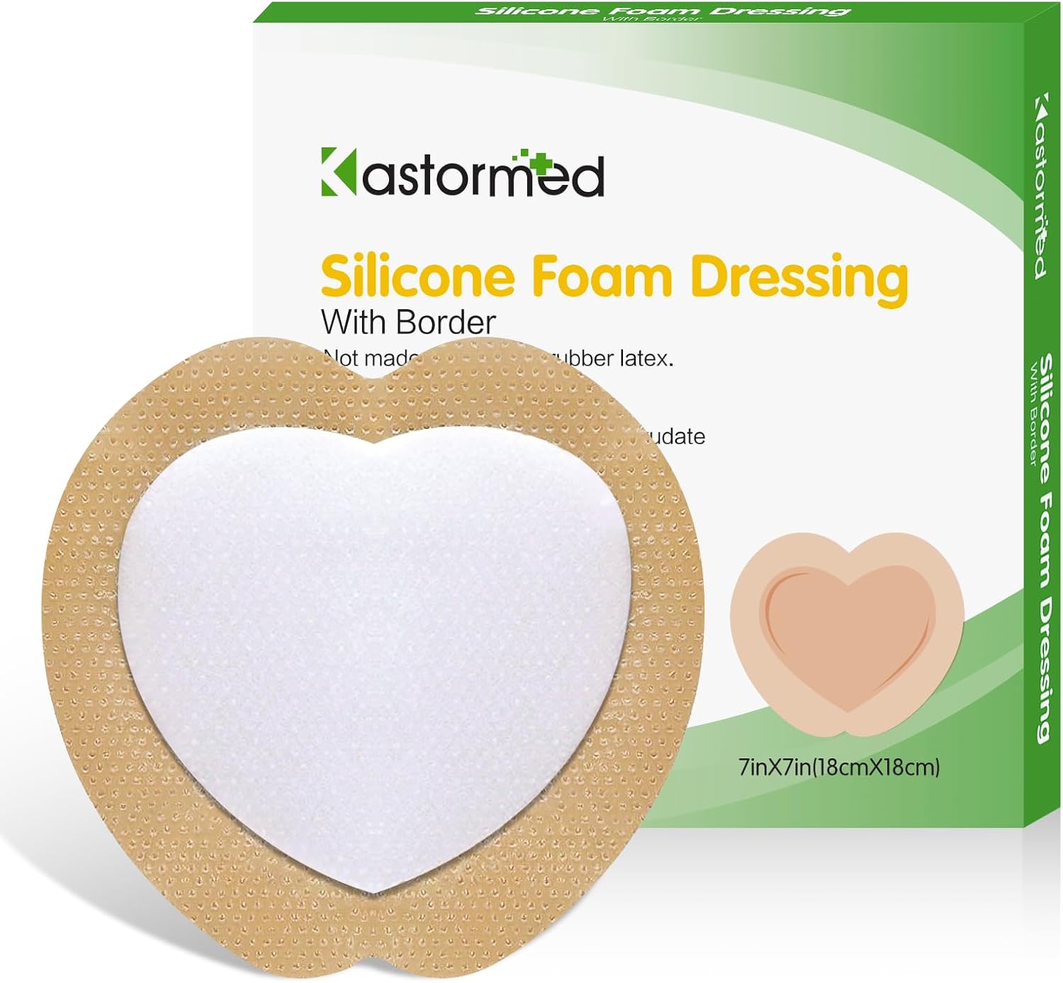 Sacral Foam Dressing, 7x7 in Sacrum Silicone Foam Dressing with Gentle Border, Painless Removal High Absorbency, Sacrum Bandage for Bed Sores, Sacrum Ulcer, Pressure Ulcer, 5 Pack