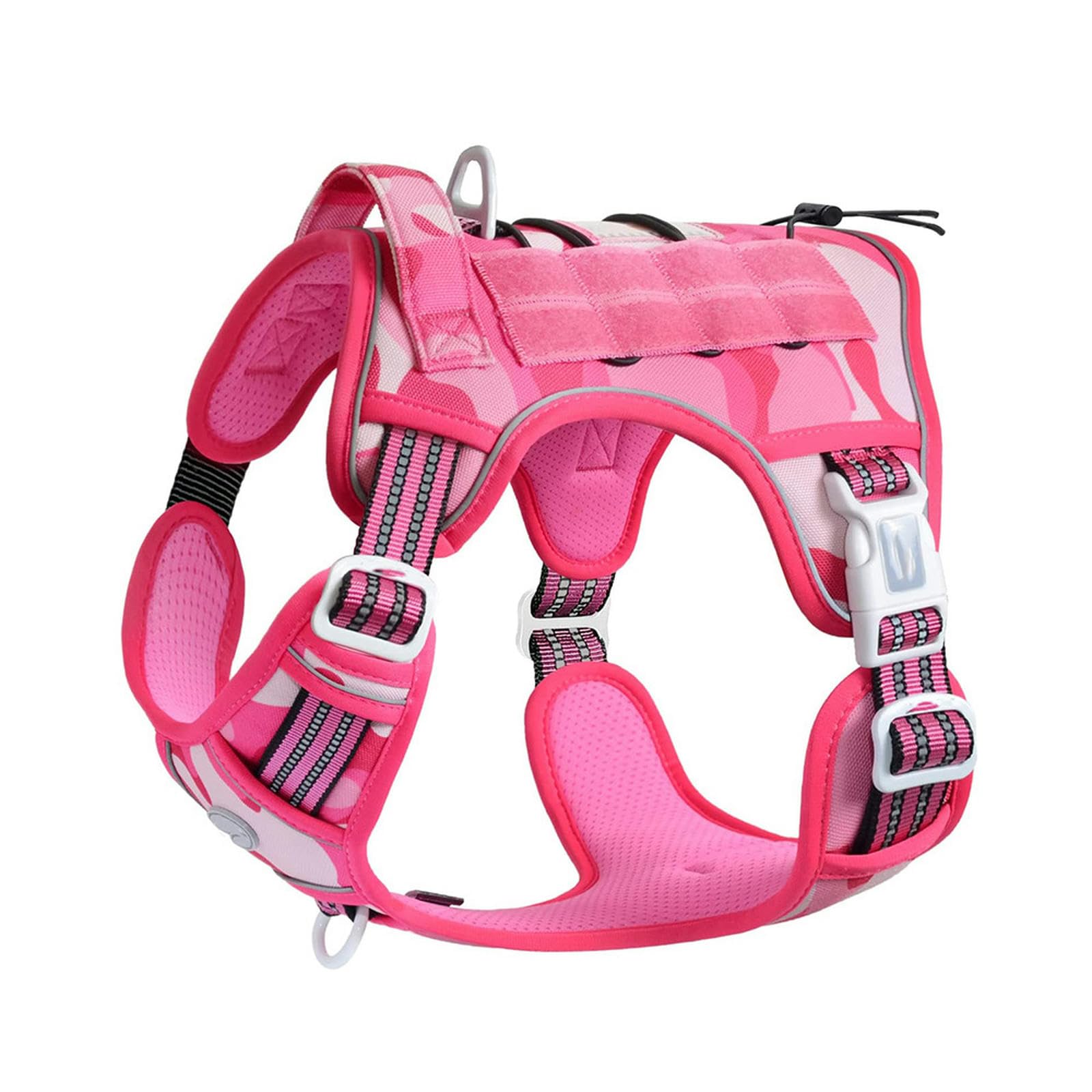 Pettorina tattica per cani di piccola taglia Gilet tattico militare senza trazione con strisce riflettenti Pettorina per gilet per cani di servizio con maniglia per cani di taglia media