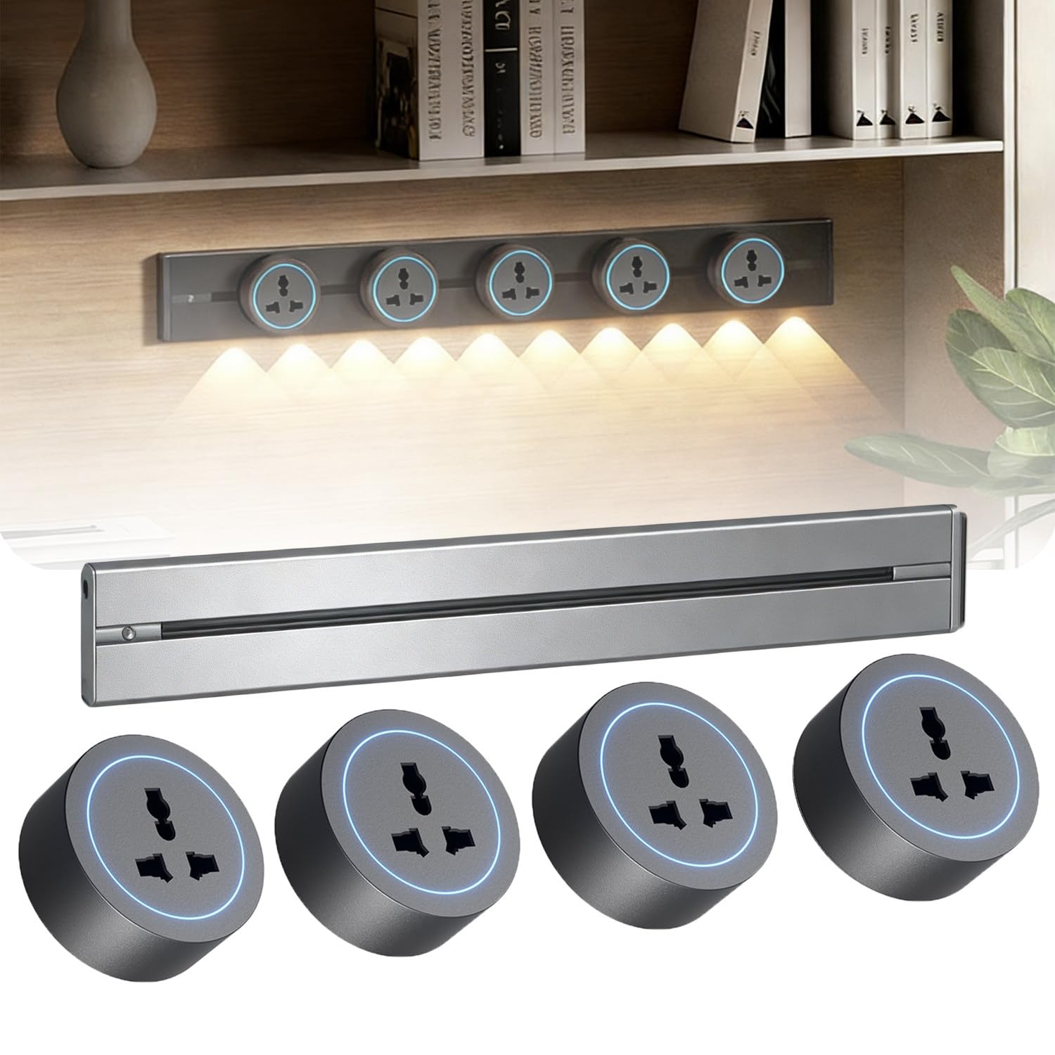 Multiprise sur rail pour illuminer et organiser votre plan de travail de cuisine