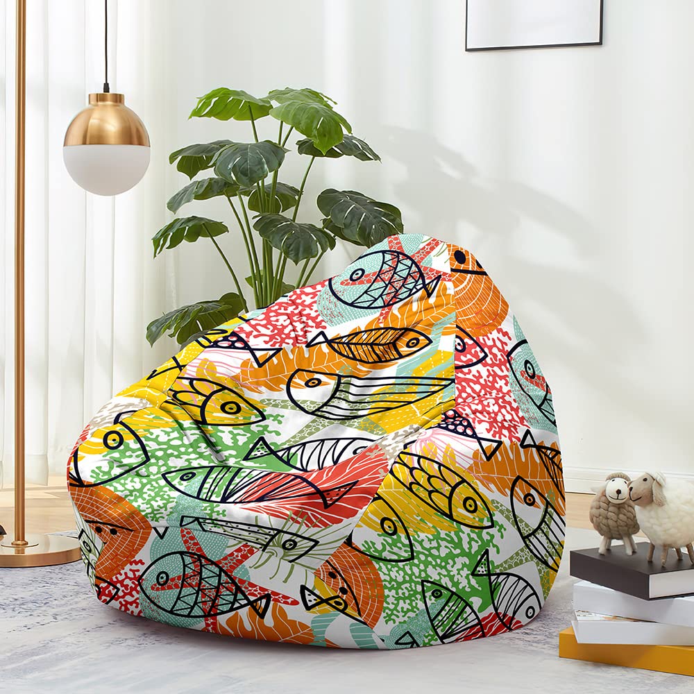 Housse De Pouf Poire Lavable (sans Remplissage) - 90x110cm - Impression Football 3D - Pour Ado/chambre