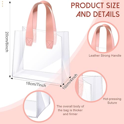 Miniatura 9 de Sweetude 24 bolsas de regalo transparentes con asa, pequeñas bolsas de regalo transparentes reutilizables y resistentes a granel para bodas,