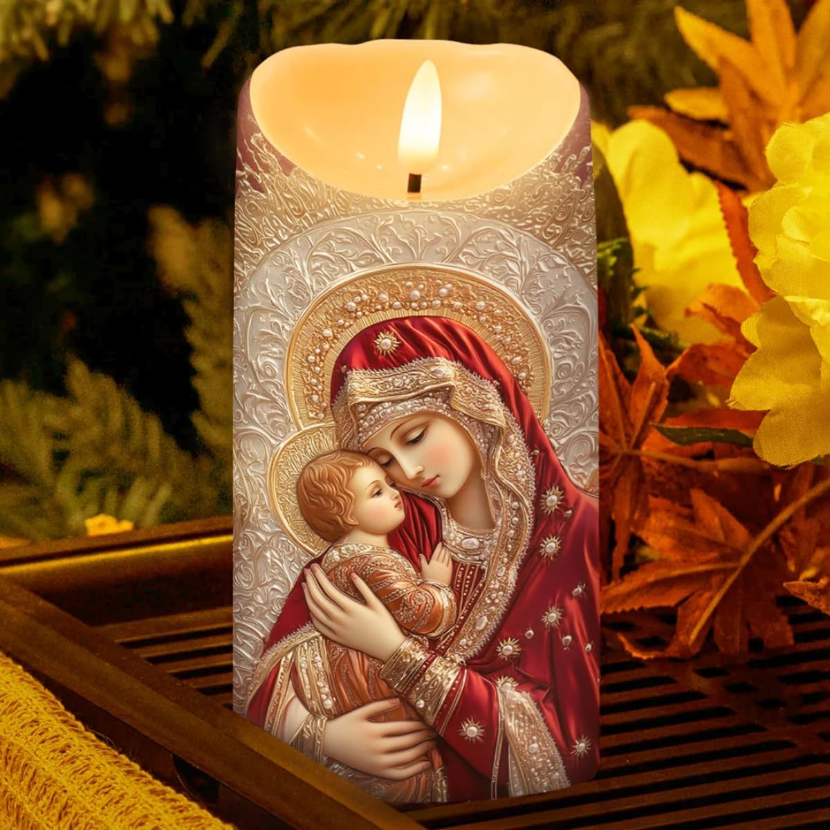 Blessed Mother’s Embrace - Flameless LED Candle