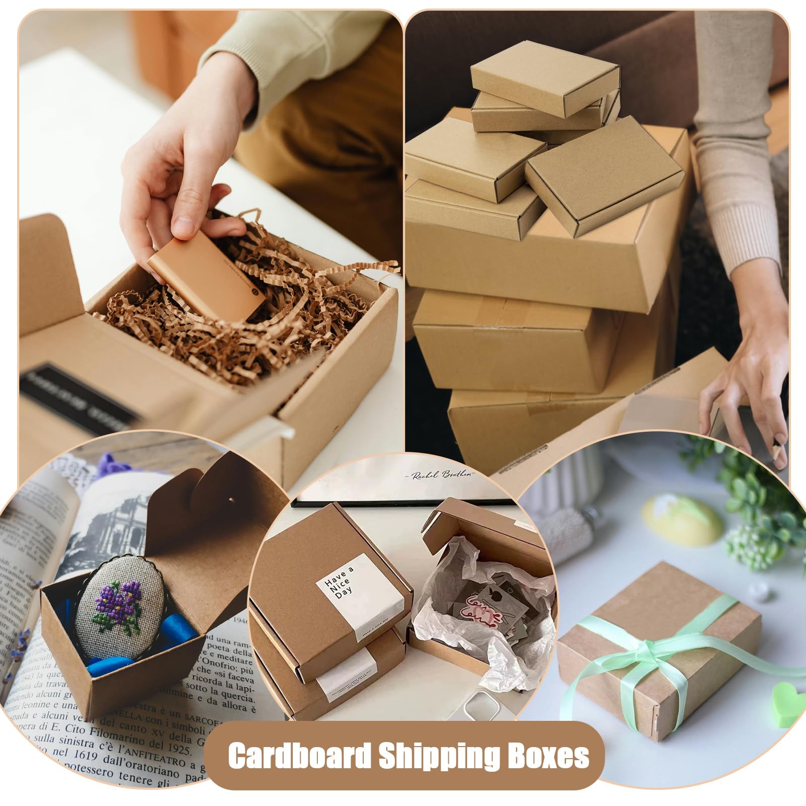 100 cajas de cartón corrugado, cajas de embalaje para correo, cajas de cartón pequeñas para embalaje de artículos pequeños (5.91 x 3.94 x 1.57 pulgadas)