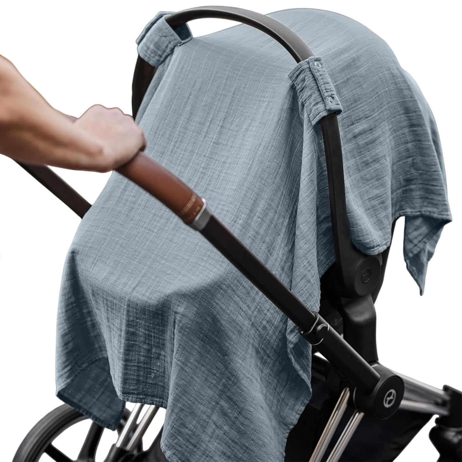 Sombrilla para portabebés: ajuste elástico universal, mantón de lactancia spandex elástico, ventilación alto flujo aire, forro carrito compras mezcla algodón suave | Poncho protector padres y re