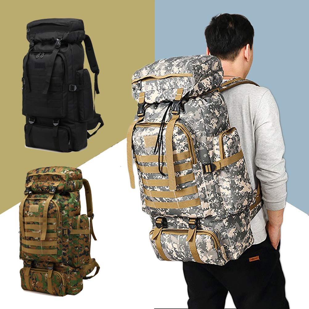 80L Wasserdichter Rucksack für Klettern Wandern Camouflage, große Kapazität für Camping, Bergsteigen, Outdoor-Sportarten