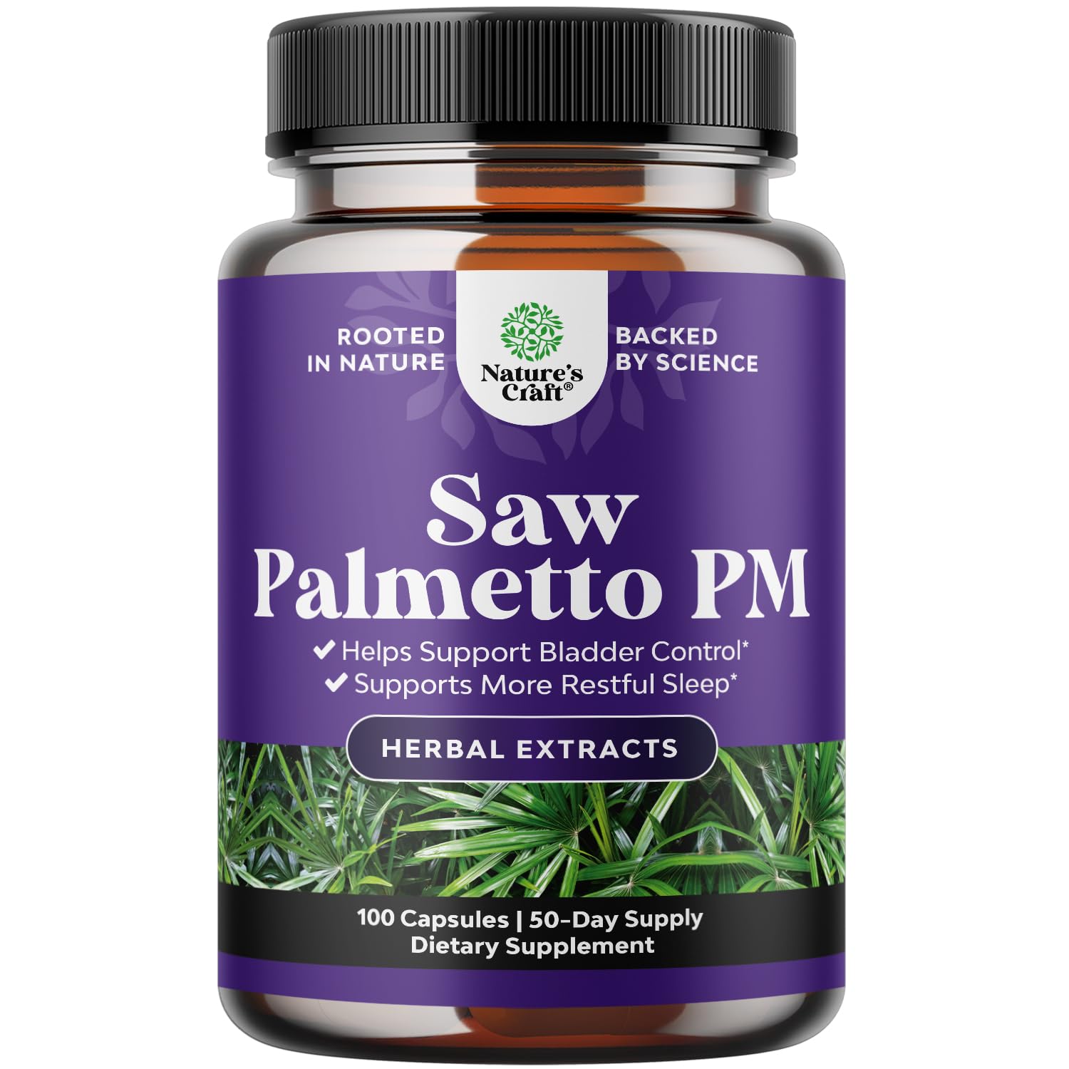 Natures Craft Saw Palmetto for Men - Nighttime Urinary Support - 100 Count