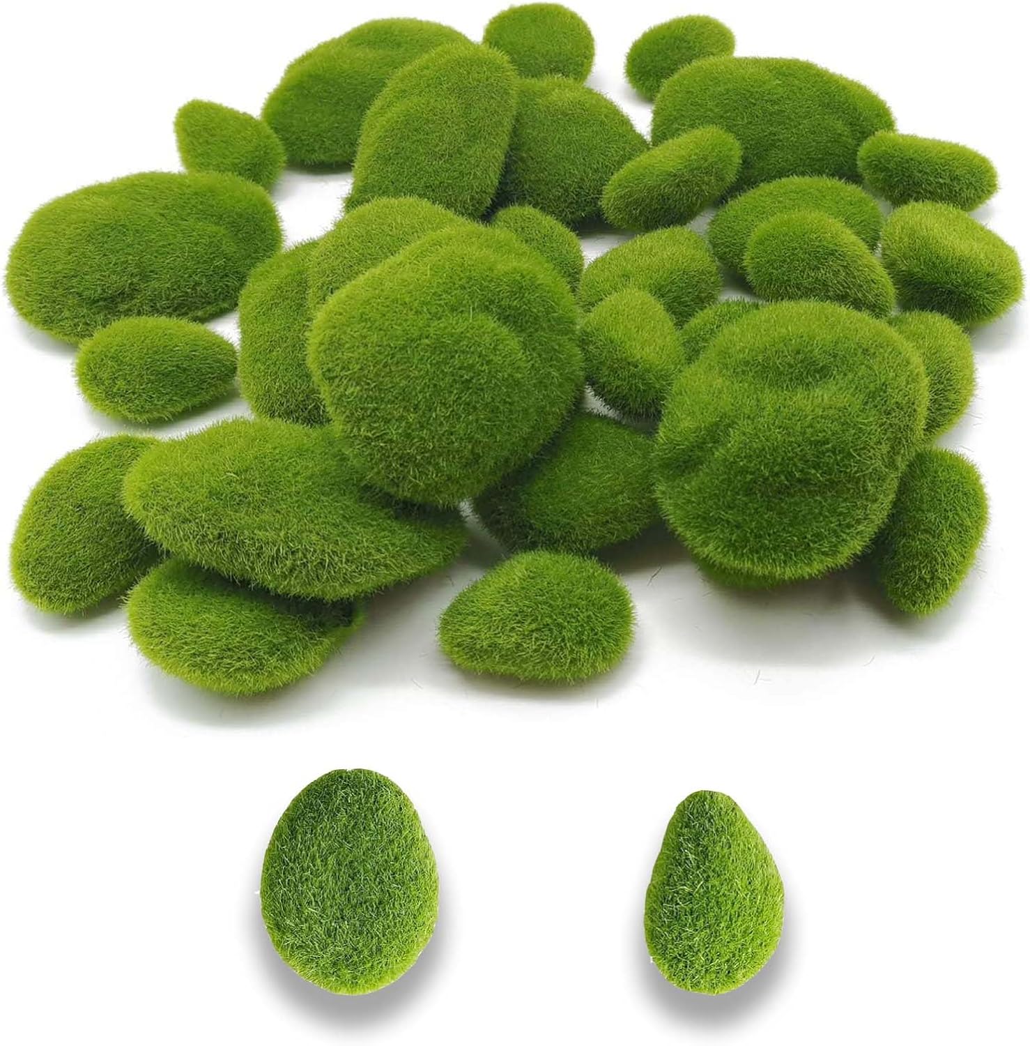 ZISHAN 20 Pcs Artificial Moss, Moss Ball, Fake Moss, For Fairy Gardens