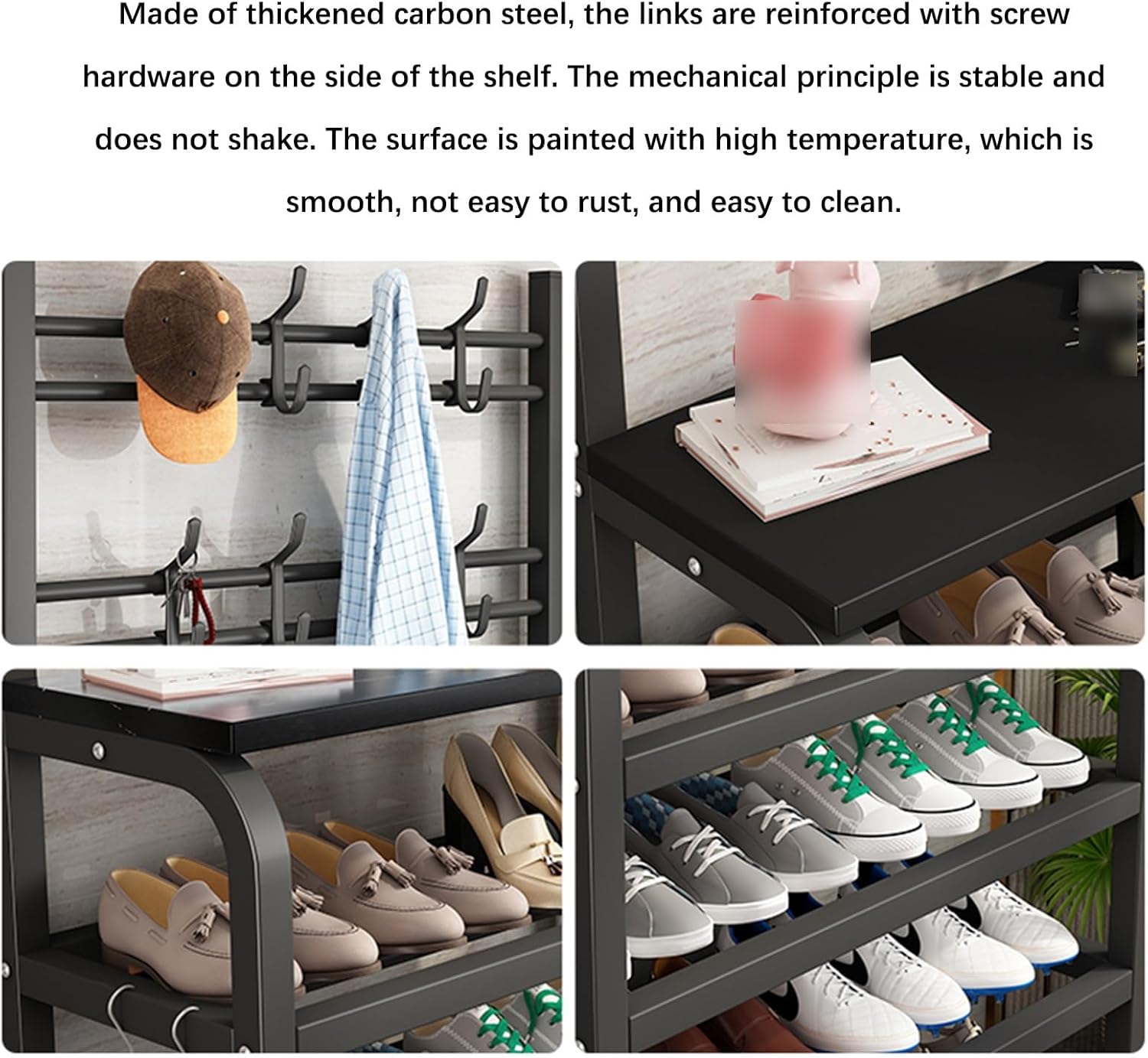 Coat Rack Stand Clothes Rack Stand, Garment Racks, Clothing Hat Shoe Handbag Scarves Organizer, Bedroom Entryway Hall Cloakroom Storage Hanger, Shelves(White,100x27x170CM/39.37x10.63x66.93in)