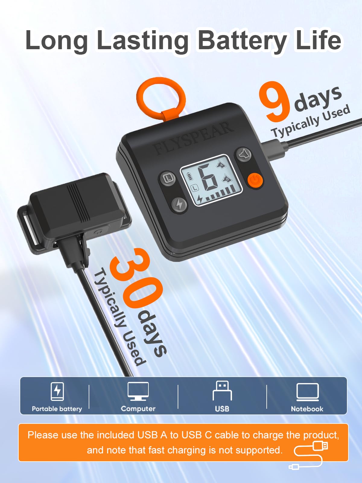 FLYSPEAR Barrera inalámbrica para mascotas, barrera recargable para interiores con 6 radios de rango ajustables de hasta 7 pies, 6 intensidades estáticas seguras ajustables, valla eléctrica para