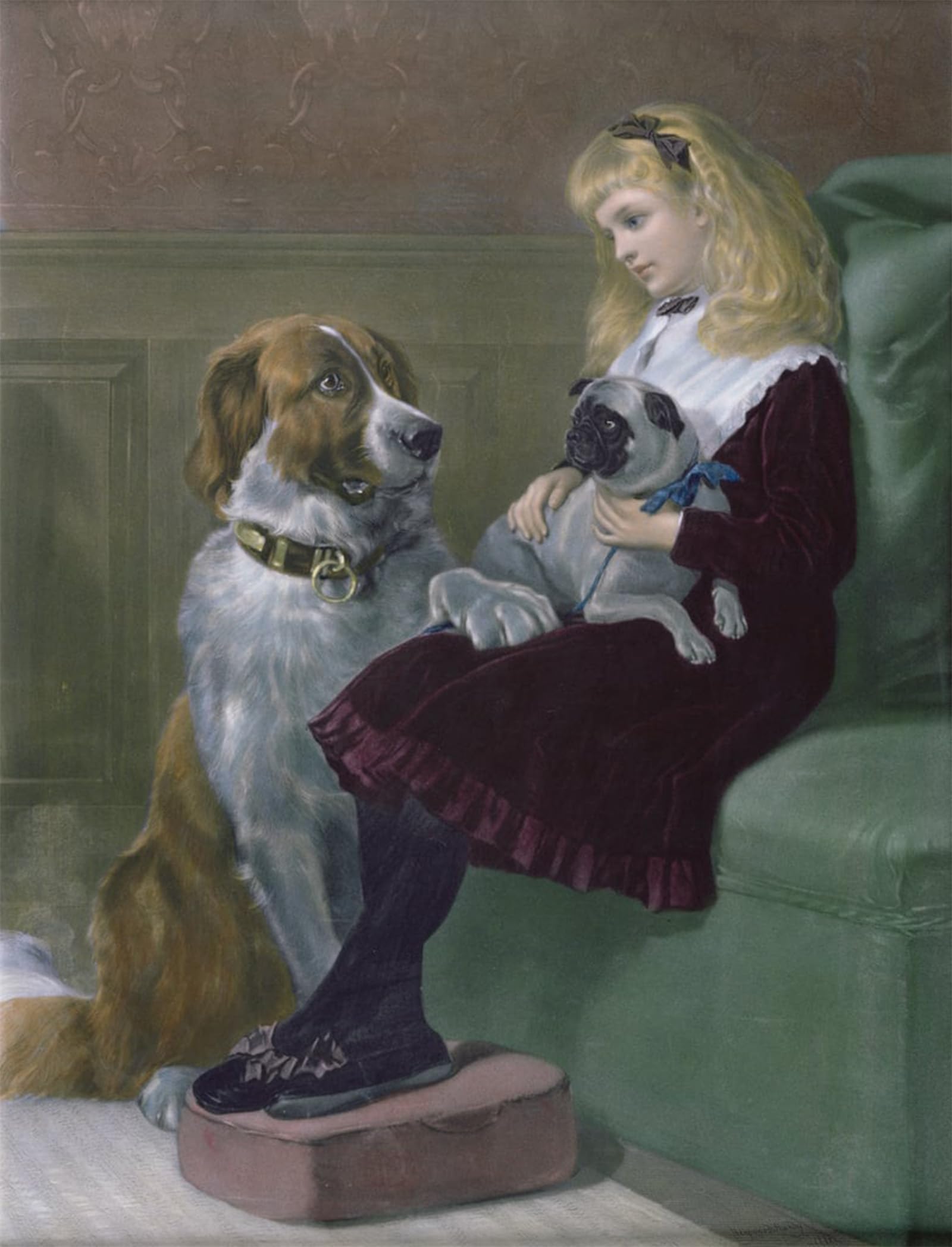 POSTERIIk Vintage Art Print Images Pictures Print Her Only Playmates Engraved by Heywood Hardy Modern Colour Posters for Office Home Decor 60x90cm