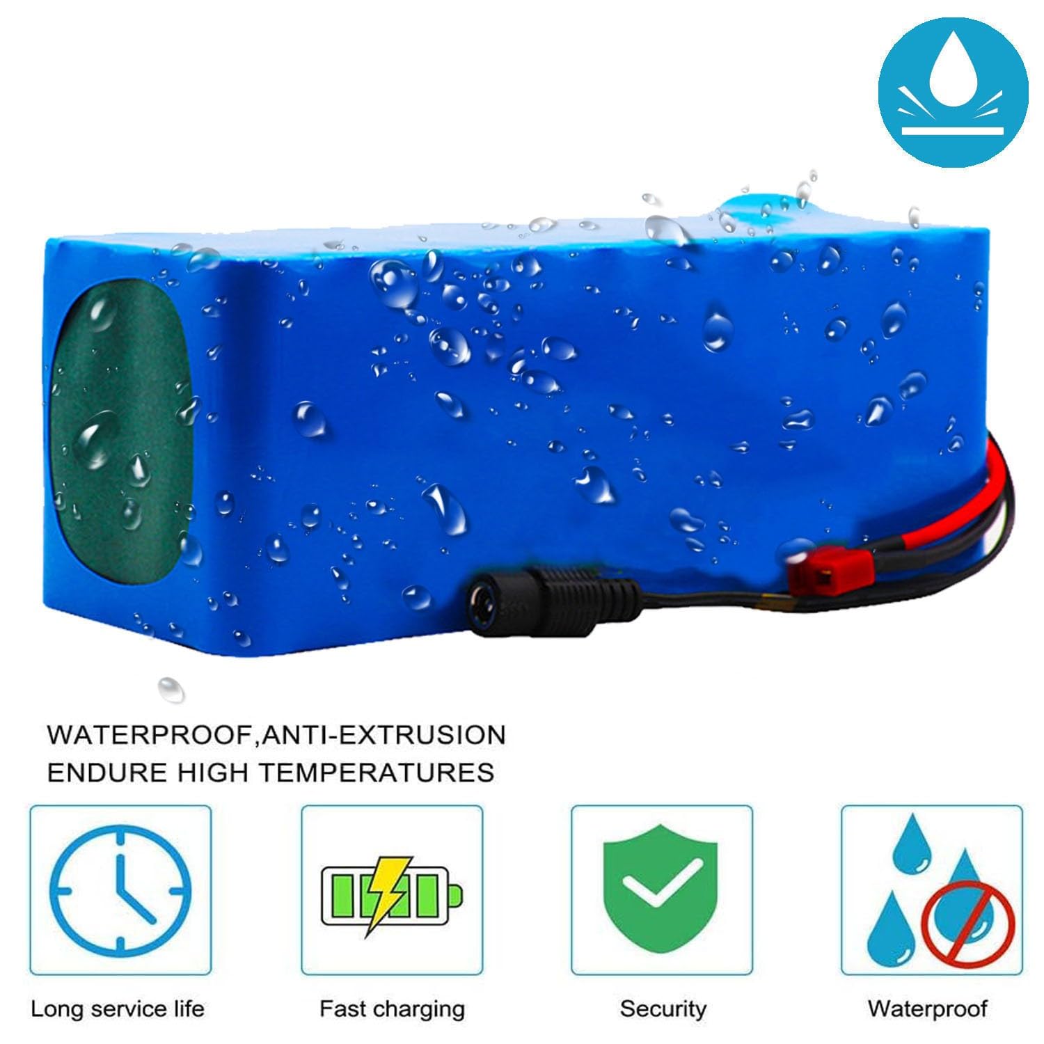 60V 20Ah Elektrofahrrad Batterie 16S2P E-Bike Akkupack Wasserdichter PVC-Akku Mit 67.2V 2A Ladegerät Für 200W 500W 800W 1000W Elektrisch Bike Scooter Moto Motor