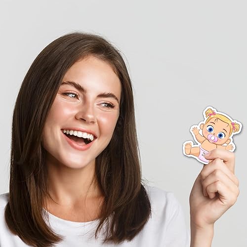 Miniatura 5 de Juegos de baby shower para niñas, juego de tarjetas de sorteo para baby shower, actividad tonta para rompehielos y premios de puerta, boletos de