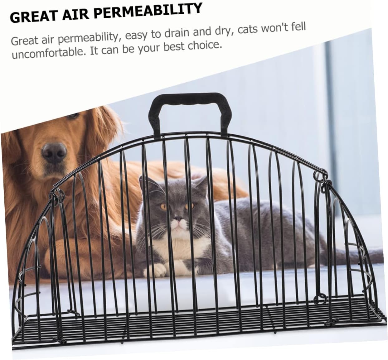 BESTonZON Cat Bath Cage Scratch-Resistant Pet Bathing Cage for Cats and Dogs Space-Saving Design Airflow Portable and Easy to Store for Grooming and Bathing