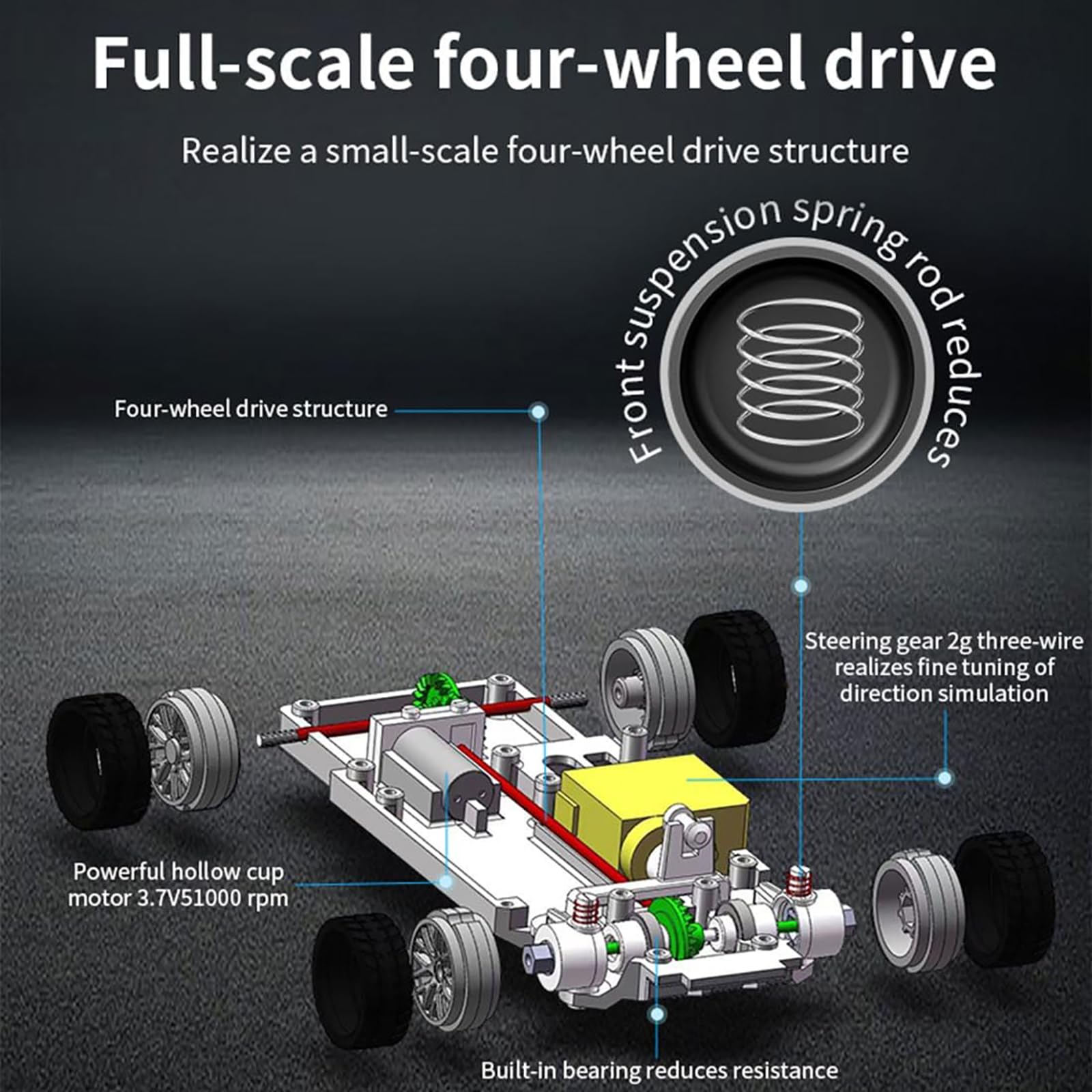 1/43 Mini RC Drift Car Gyro, 2.4G 4WD 15KM/H w pełni proporcjonalny model elektrycznego samochodu wyścigowego RC ze światłami LED, zdalnie sterowany pojazd dla dorosłych,Silver
