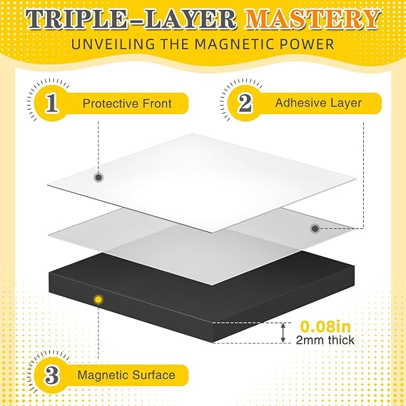 FINDMAG 175 Pack Adhesive Magnet, Square Adhesive Magnetic Sheets | 0.8 x 0.8 Magnetic Sheet for DIY, Square Flexible Magnet with Adhesive Backing for Crafts, Whiteboard, Refrigerator