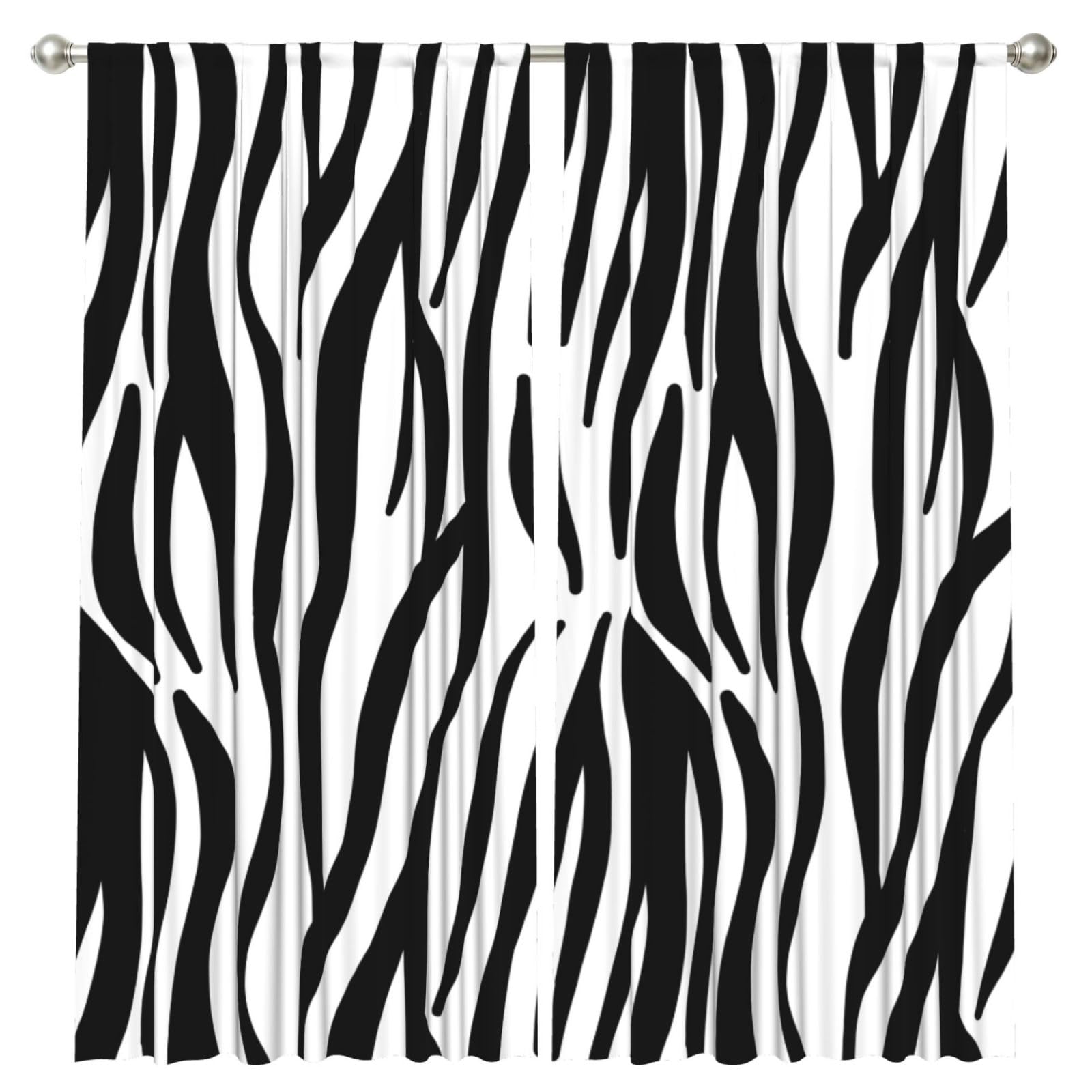 InOmak Zebra Print, 2 Panels Window Curtains 52 x 84 Inch Blackout Curtains for Living Room Bedroom