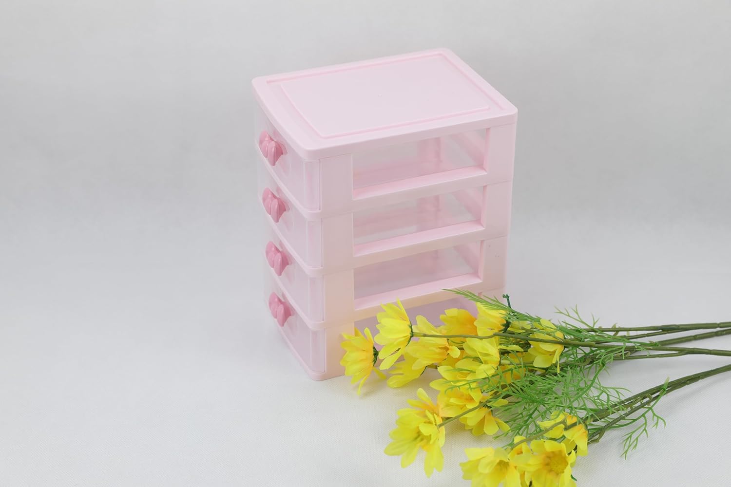 Girls Cute Lovely Color Storage Box Desktop Organizer Bathroom Bedroom Jewelry Storage Box For Storing Small Items (4 layers)