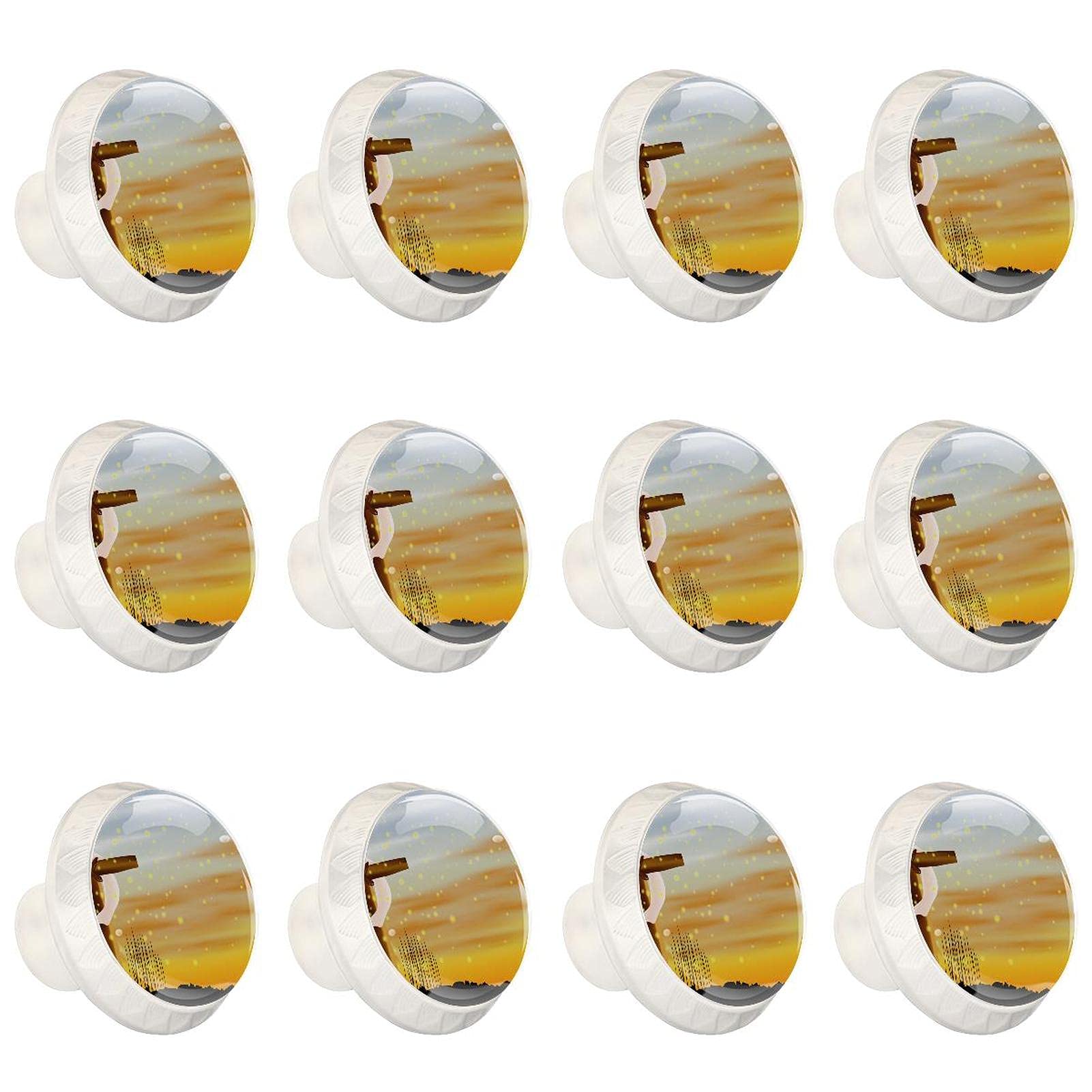 Boutons de cuisine ronds pour meuble et tiroir de commode - Lot de 12 poignées Semaine Sainte