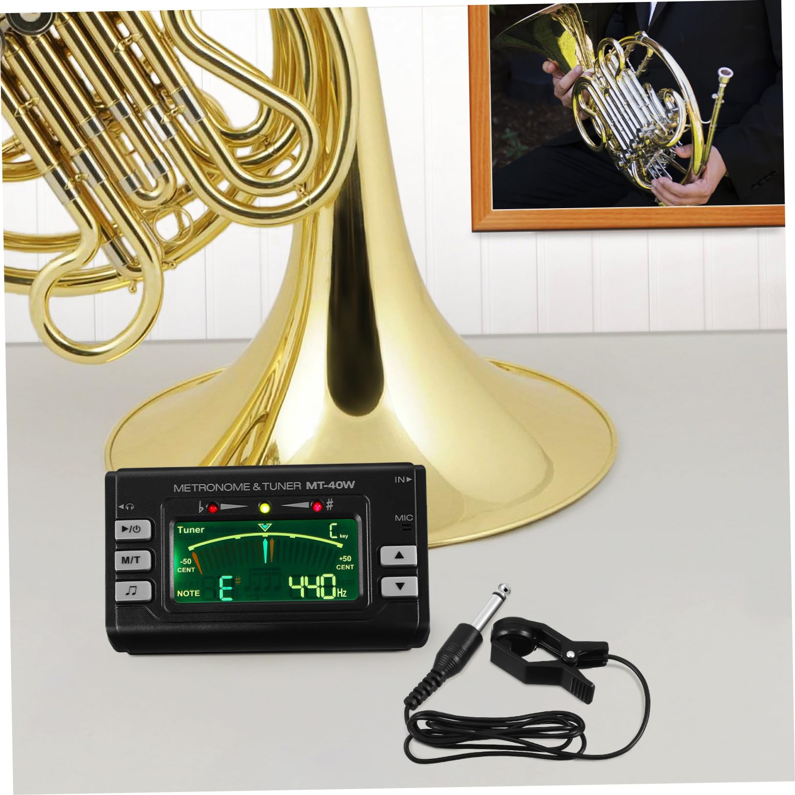Afinador de Instrumentos Musicales para Viento Clip y LED Abs | Uso para Afinación de Instrumentos, Manejo Sencillo, Lectura Clara en Pantalla LED