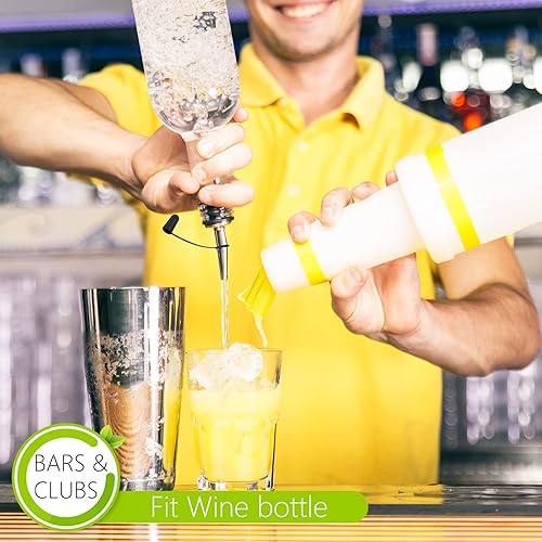 Miniatura 3 de Zopeal 100 tapas de polvo para vertedores, cubiertas negras para vertederos con bucle, con capucha, botella de licor de aceite de oliva, tapas de