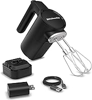 Vista 1 de KitchenAid Go Cordless Hand Mixer - battery included, KHMR762, Black Matte