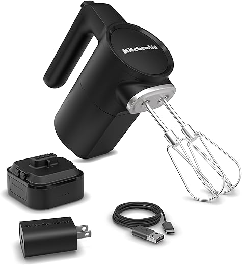 Cordless KitchenAid Hand Mixer - Black Matte Metal Finish