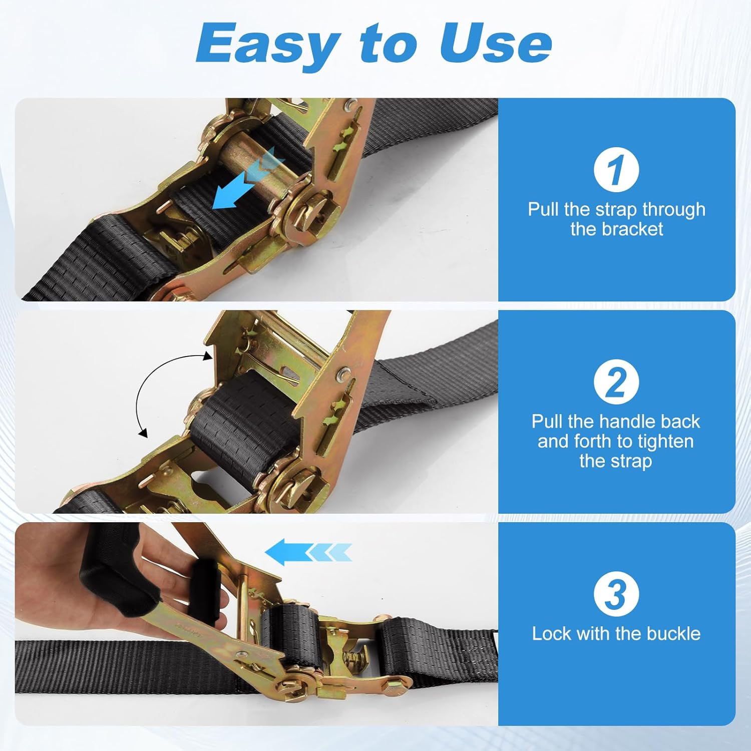 4 Pack Car Tie Down Straps for Trailers with J Hooks, 2" x 10' Heavy Duty Ratchet Straps with 2" x 36'' Axle Straps, 10,000lbs Break Strength Truck Strap for Car, Truck, UTV Transport, Black
