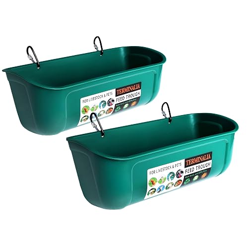 Terminalia Hanging Chicken Feeder Duck Waterer, 2.6 Quart Medium Capacity, No Spill Poultry Feeder Waterer for Backyard Chicken Duck