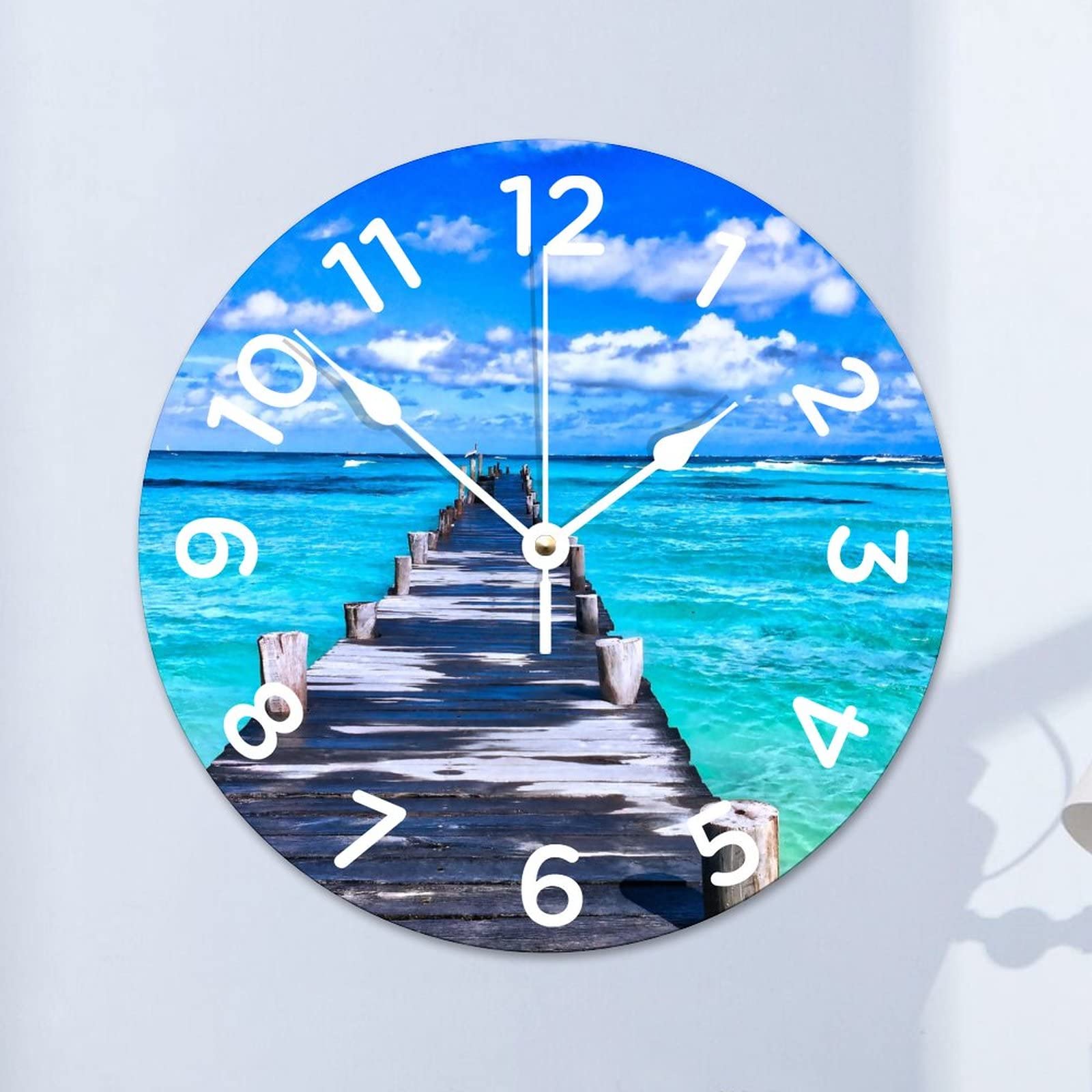 Horloge murale silencieuse ocean pour stopper le tic-tac dans la chambre