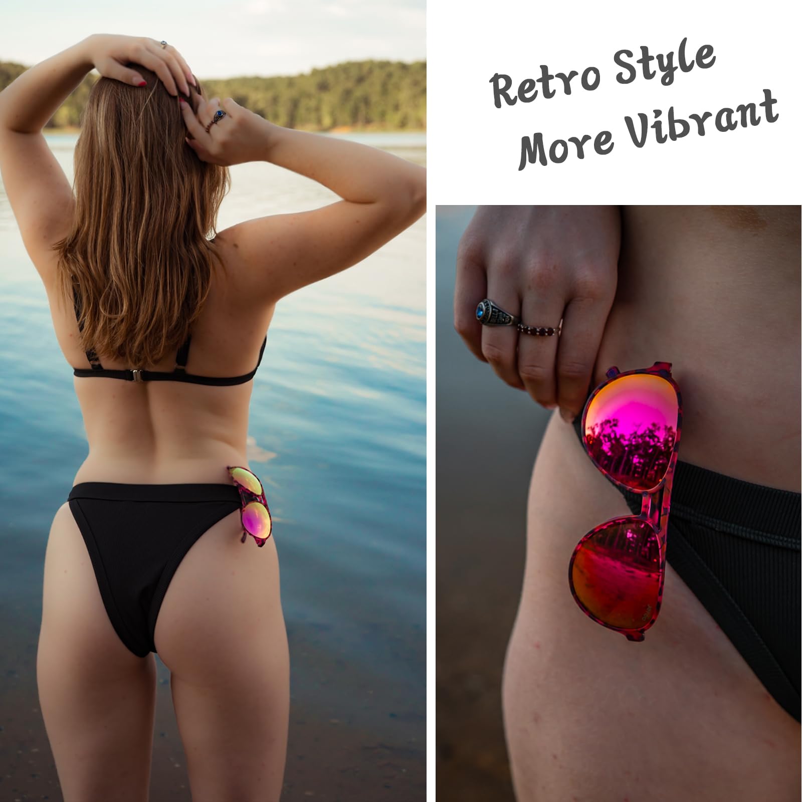 Jefoo Occhiali da sole polarizzati per uomo e donna, occhiali da sole sportivi retrò alla moda, per esterni, protezione UV400