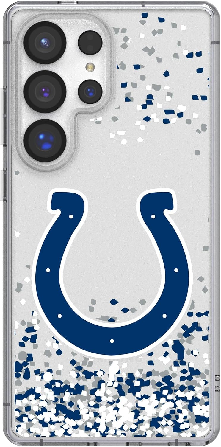 Keyscaper Indianapolis Colts Galaxy Clear Case with Confetti Design