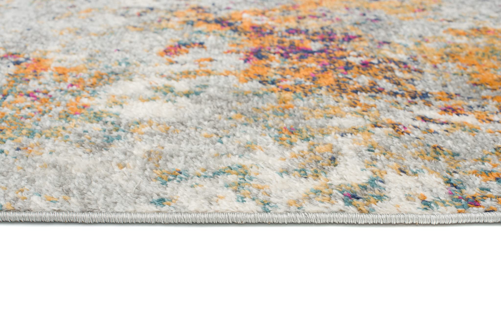 TAPISO Denver Teppich Kurzflor Orange Grau Blau Abstrakt Meliert Verwischt Schlafzimmer Wohnzimmer Büro Modern Design ÖKOTEX 120 x 170 cm