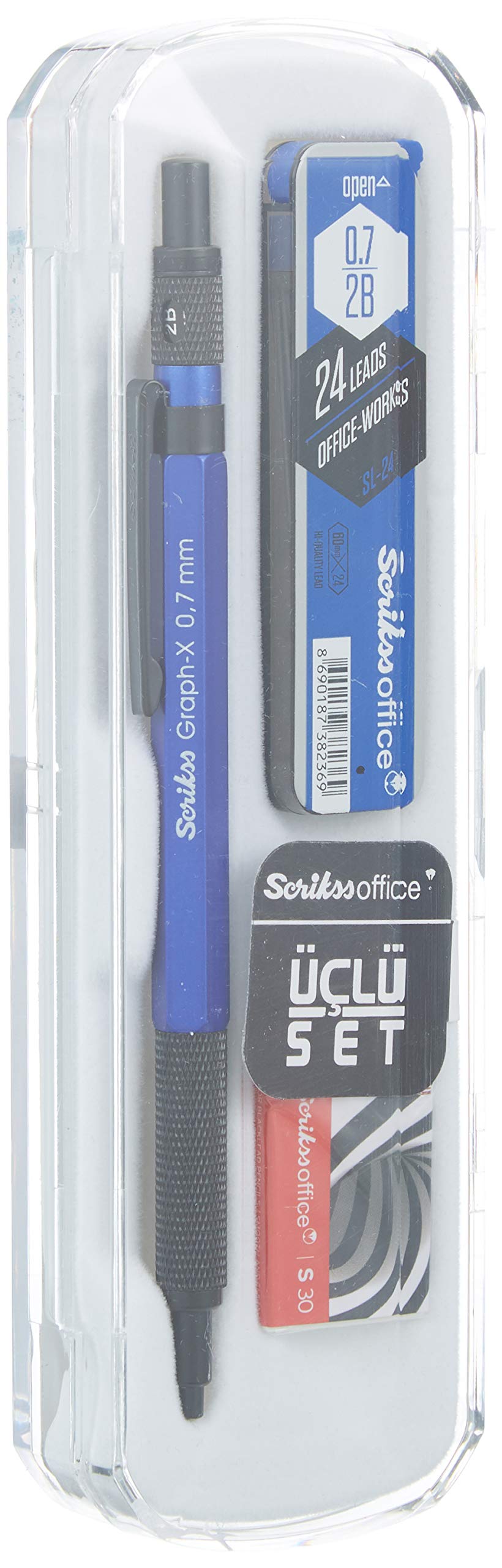 Scrikss Office Graphx 3'lü Set Versatil Kalem 0.7 Mm Mavisilgimin 0.7 Mm