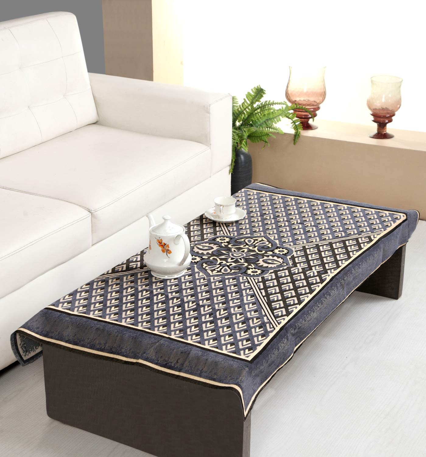 Nendle Jacquard Weaved Velvet Sofa Center Table Cover for 4 Seater (Grey, Standard) (B08X2T55ZT) Amazon Price History, Amazon Price Tracker
