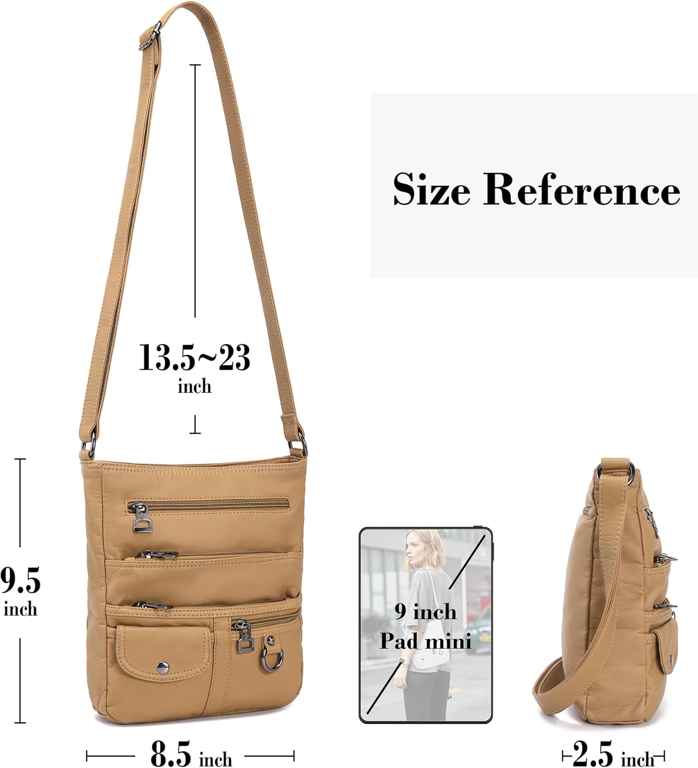 MINICAT Crossbody Purses for Women Multi Pocket Crossbody Bag Soft Leather Cross Body bag for Woman Small Shoulder Bags - Image 3