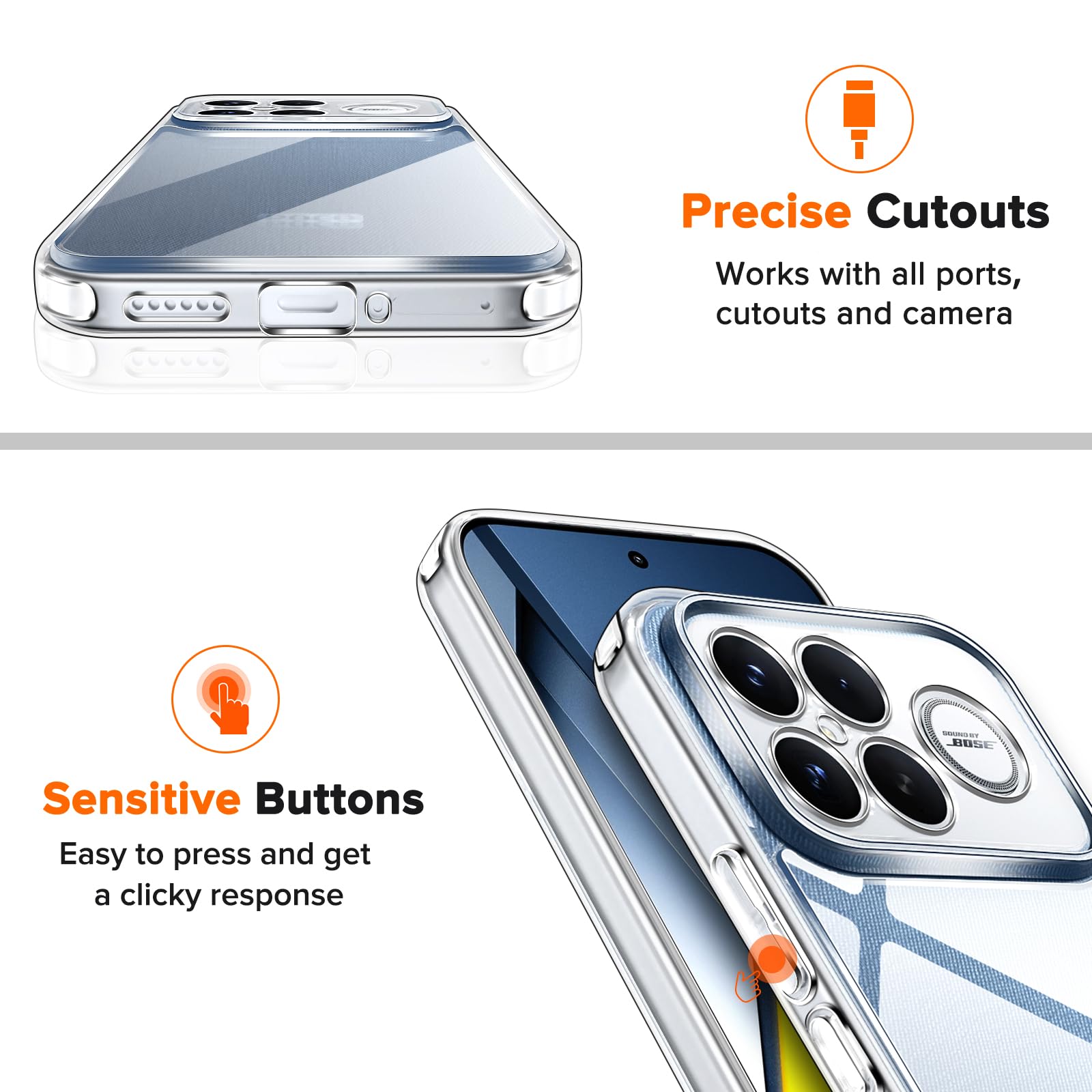 iVoler Anti Ingiallimento Chiaro Cover per Xiaomi Poco F7 Ultra 5G