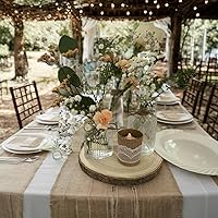 Vista 4 de 10 piezas de rodajas de madera de Paulownia natural de 8-9 pulgadas, rodajas de madera para centros de mesa y decoraciones de mesa, rondas sin